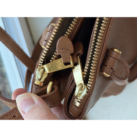 Ralph Lauren Purse Leather Crossbody Satchel Zipper - Picture 7 of 9